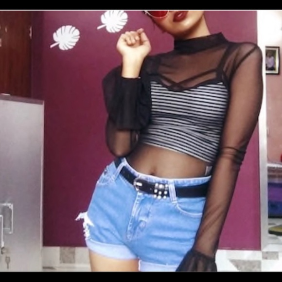 Lulu’s Mock Neck Bell Sleeve Body Suit - Picture 2 of 7